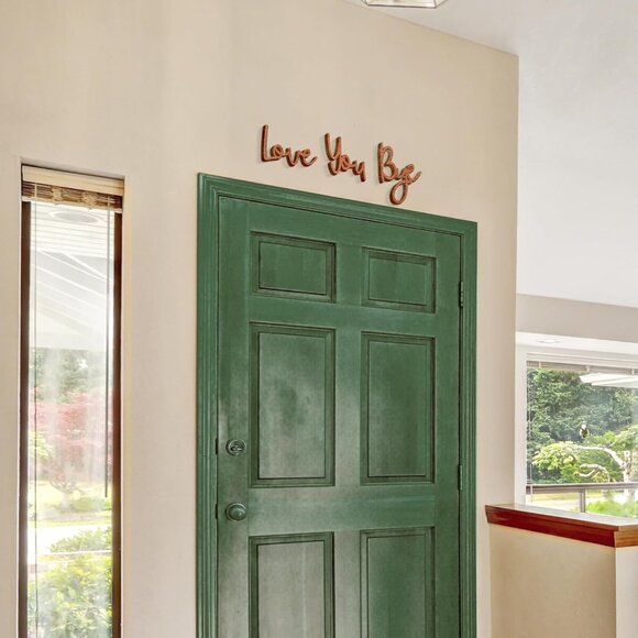 Express Your Affection: 21.6” Love You Bye Wooden Wall Art for Entryway - Picture 2 of 7